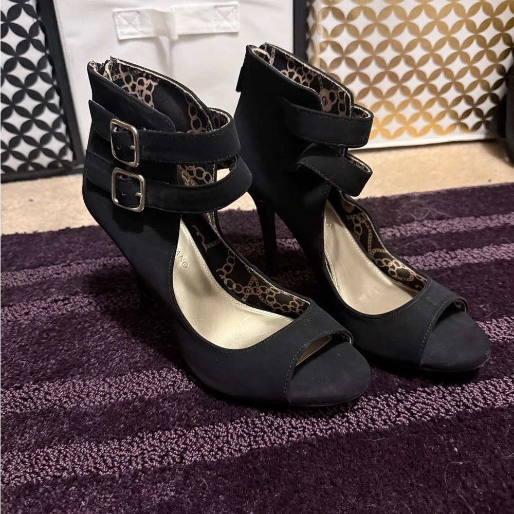 Payless Black Ankle Strap Heels